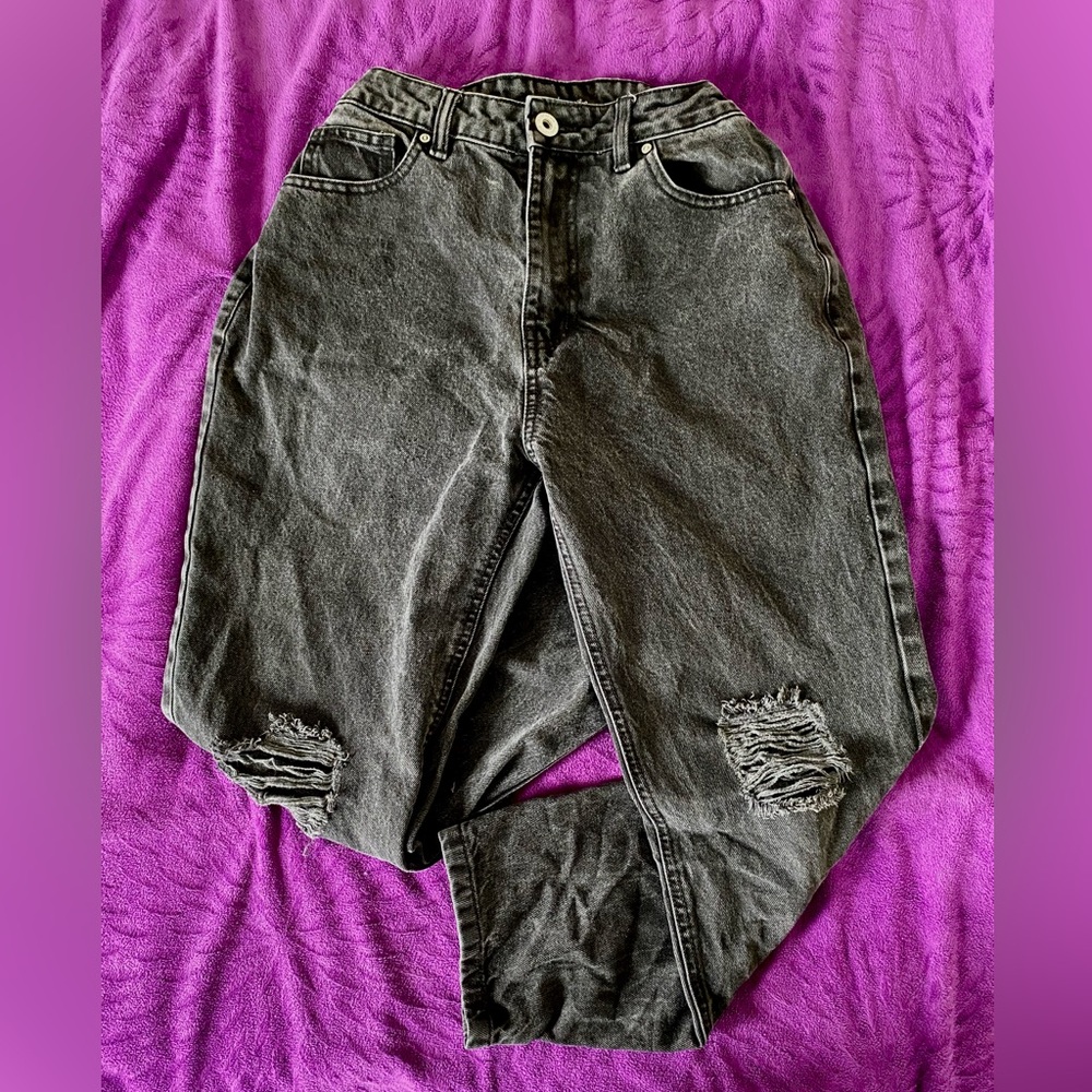 Distressed Black Jeans